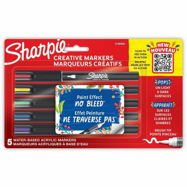 Sharpie Creative Markers, Water-Based Acrylic Markers, Brush Tip