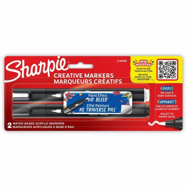 Sharpie Creative Markers, Water-Based Acrylic Markers, Bullet Tip