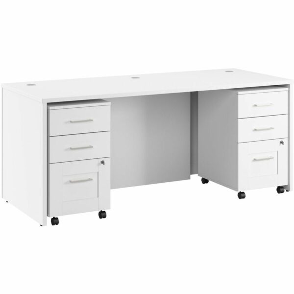 Bush Business Furniture Hampton Heights 72W x 30D Executive Desk with Mobile File Cabinets - Image 2