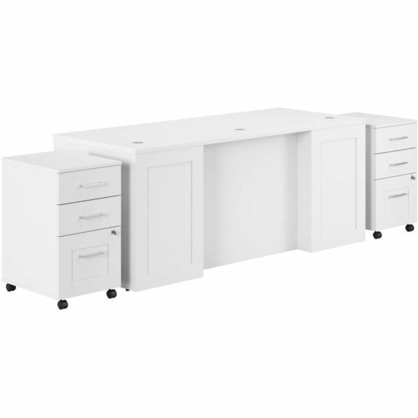 Bush Business Furniture Hampton Heights 72W x 30D Executive Desk with Mobile File Cabinets