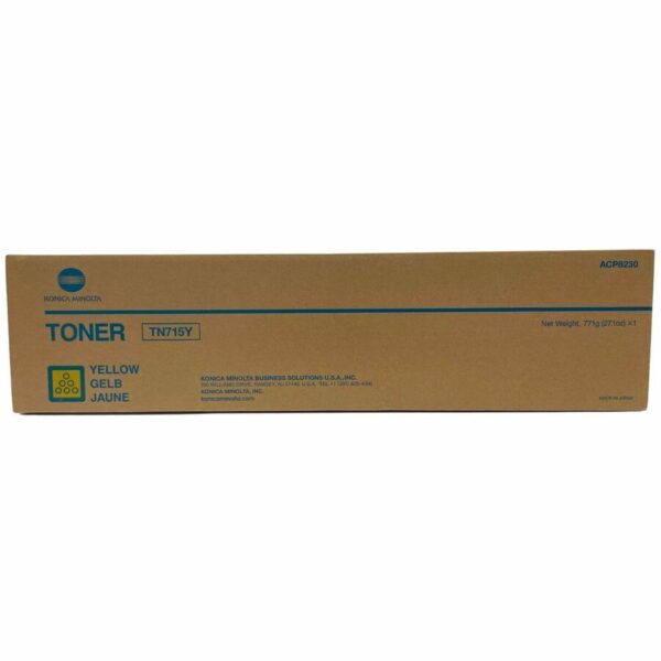 Konica Minolta TN-715Y Original Laser Toner Cartridge - Yellow - 1 Each