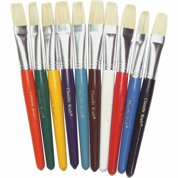 Pacon Color Coded Flat Stubby Brushes