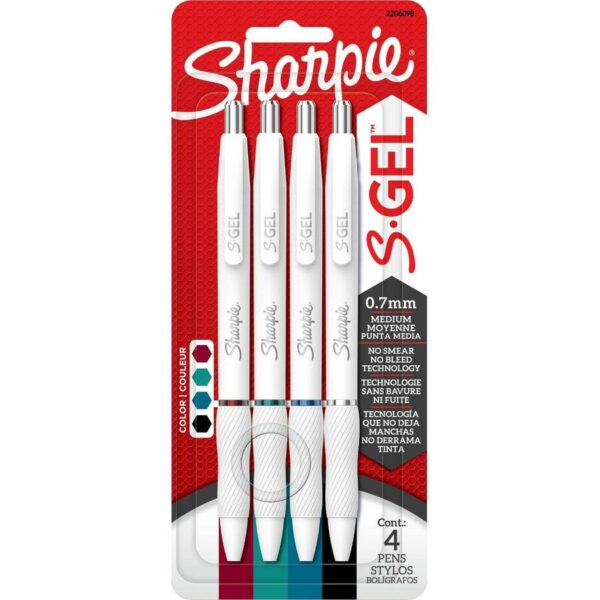 Sharpie S-Gel, White Fashion Barrel, Medium Point (0.7mm)