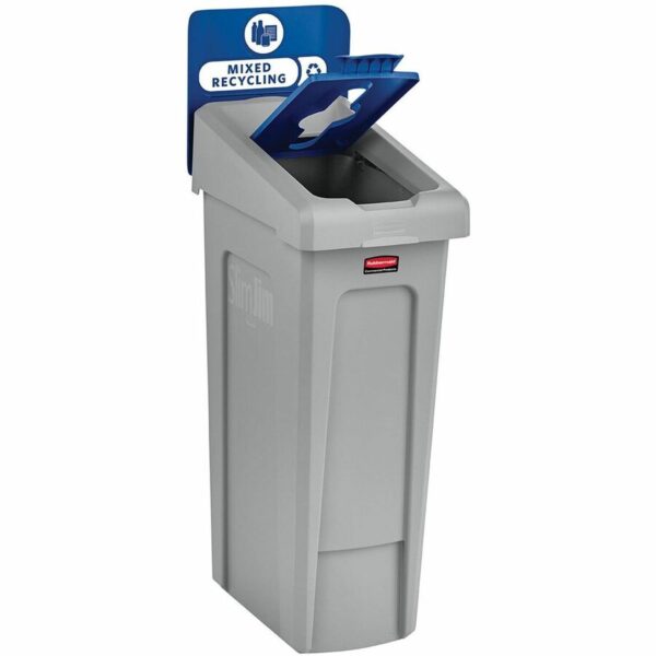 Rubbermaid Commercial Slim Jim Recycling Station 1-Stream Mixed Recycling, 23 Gal - Image 2