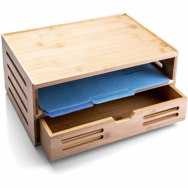 Achieva Bamboo File Organizer with Drawer