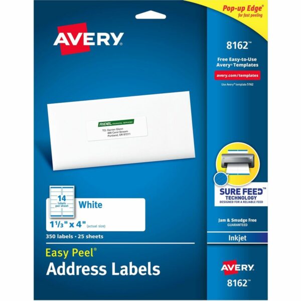 Avery® Easy Peel White Inkjet Mailing Labels