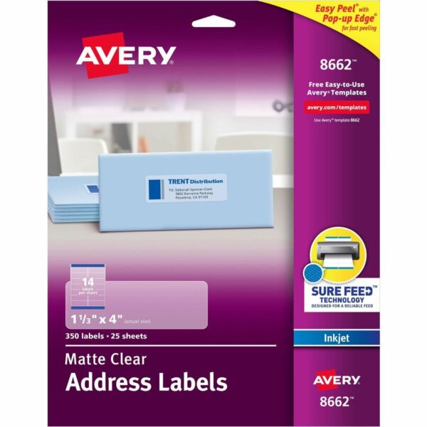 Avery® Easy Peel Inkjet Printer Mailing Labels