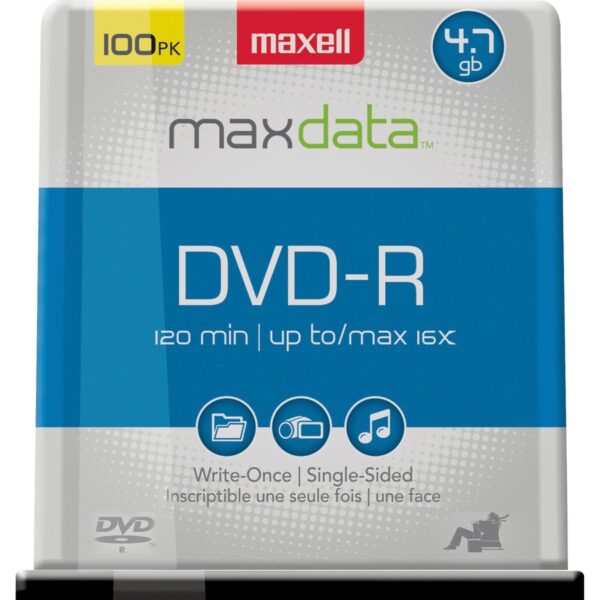 Maxell DVD Recordable Media - DVD-R - 16x - 4.70 GB - 100 Pack Spindle