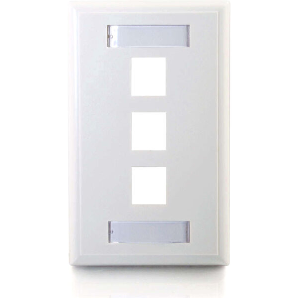 C2G 3 Socket Keystone Network/Multimedia Faceplate - Image 2