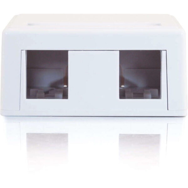 C2G 2-Port Keystone Jack Surface Mount Box - White - Image 2