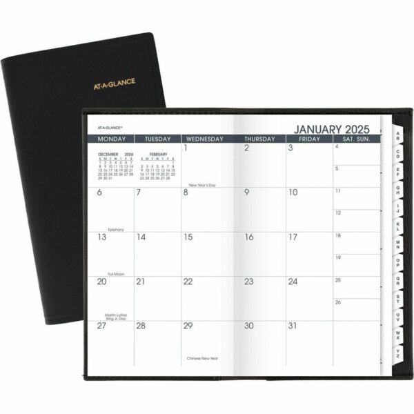 At-A-Glance Monthly Planner, Black, Pocket, 3 1/2" x 6"