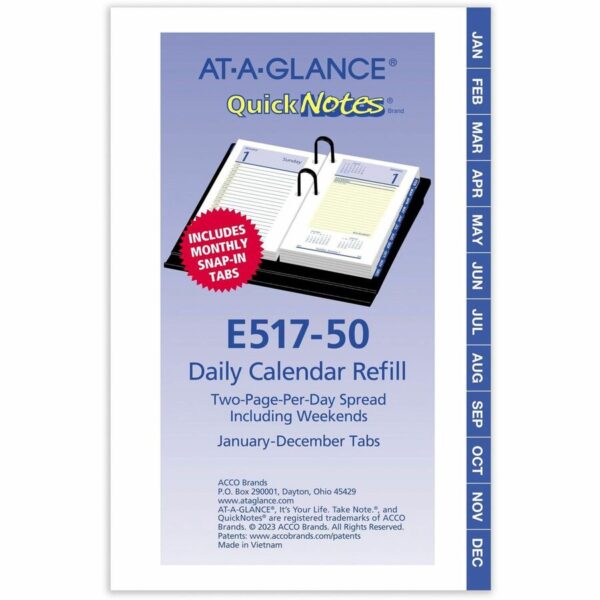 At-A-Glance QuickNotes Loose-Leaf Desk Calendar Refill - Image 5