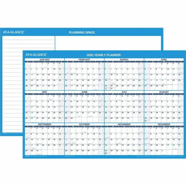 At-A-Glance Horizontal Reversible Erasable Wall Calendar