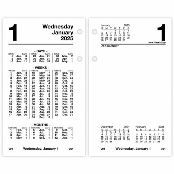 At-A-Glance Financial Desk Calendar Refill