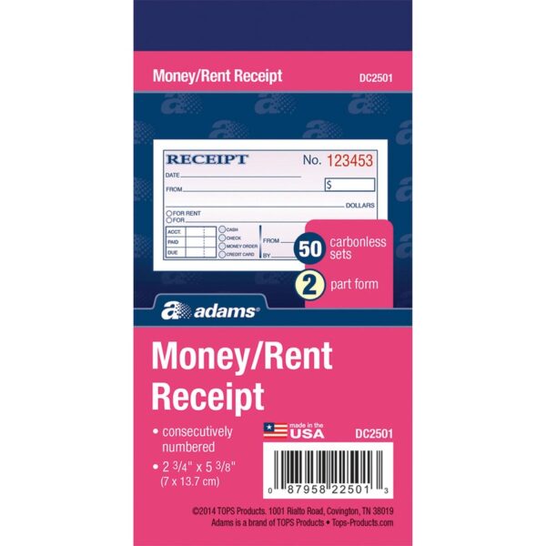 Adams Money/rent Receipt Books - Image 2