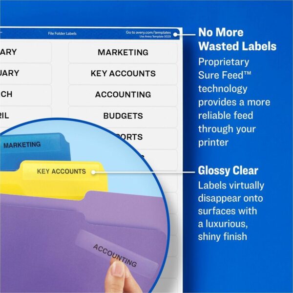 Avery Clear Top Tab Filing Labels - Image 2