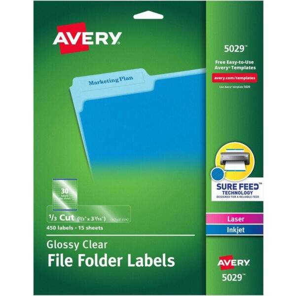 Avery Clear Top Tab Filing Labels