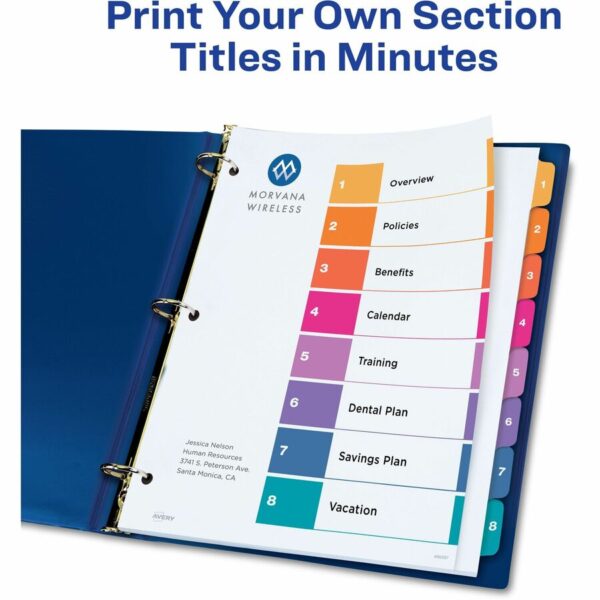 Avery® Ready Index Extra-Wide Binder Dividers - Customizable Table of Contents - Image 3