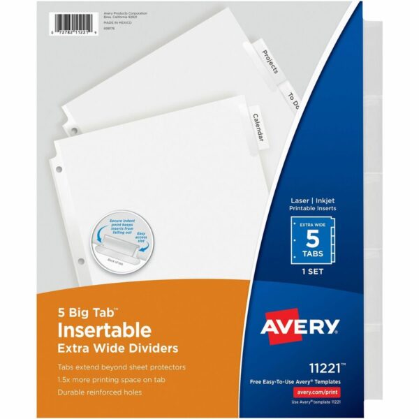 Avery® Big Tab Extra-Wide Insertable Dividers