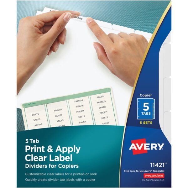 Avery® Print & Apply Clear Label Dividers - Index Maker Easy Peel Printable Labels - Image 2