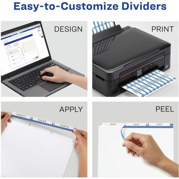 Avery® Print & Apply Clear Label Dividers - Index Maker Easy Apply Label Strip - Image 2