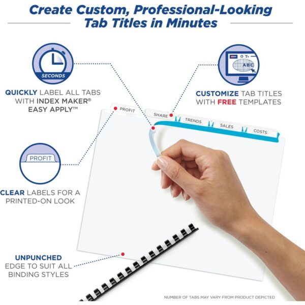 Avery® Print & Apply Label Unpunched Dividers - Index Maker Easy Apply Label Strip - Image 2