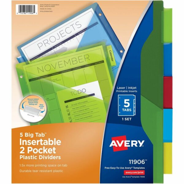 Avery Big Tab Insertable 2-Pocket Dividers