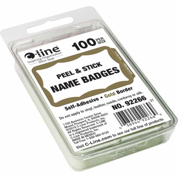 C-Line Self-adhesive Color Border Name Badges