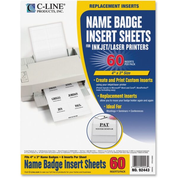 C-Line Laser/Inkjet Badge Insert Refills