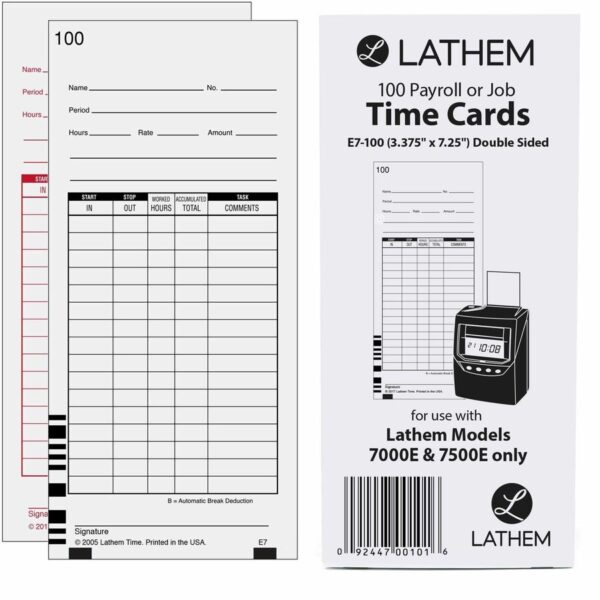 Lathem 7000E Double-Sided Time Cards