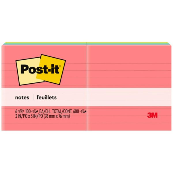 Post-it® Lined Notes - Poptimistic Color Collection