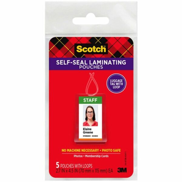 Scotch Self-Sealing Laminating Glossy Tag Pouches