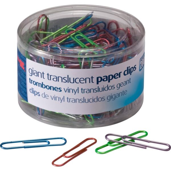 Officemate Translucent Vinyl Paper Clips