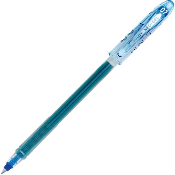 A blue pen with a white background