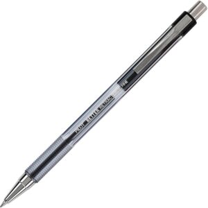 A pen with a black and white design on it.