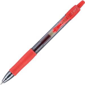 A red pen with a black tip and white writing.