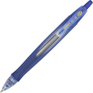 A blue pen with a white background