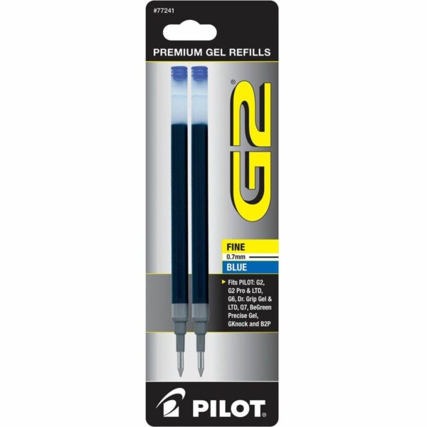 A package of pilot g 2 gel pens.