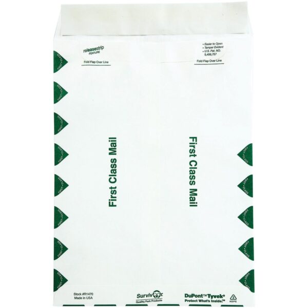 Survivor® 9 x 12 DuPont Tyvek First Class Border Mailers with Self-Seal Closure - Image 2