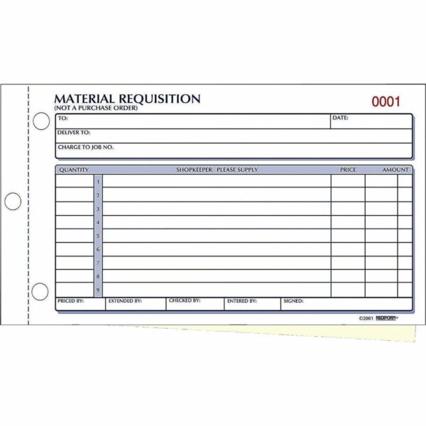 Rediform Material Requisition Purchasing Forms