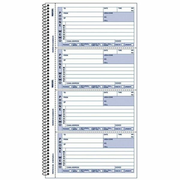 Rediform Memo Style Phone Message Book