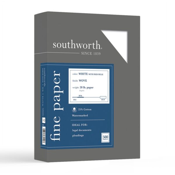 Southworth 25% Cotton Business Paper - Red Ruled